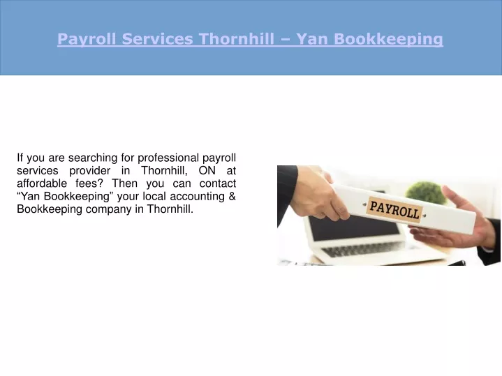 payroll services thornhill yan bookkeeping