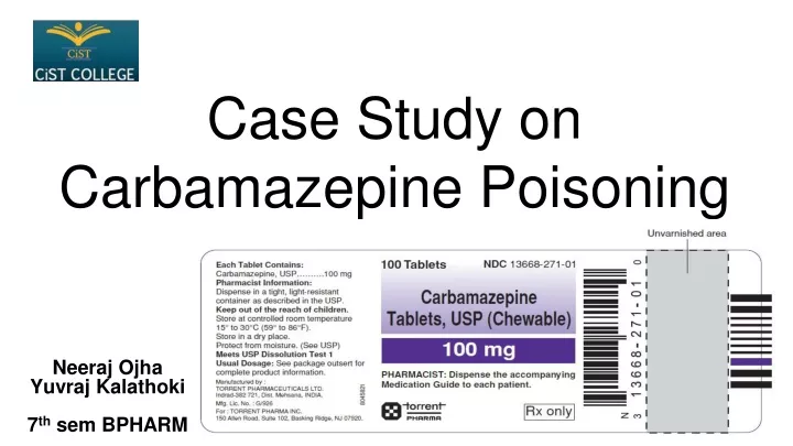 case study on carbamazepine poisoning