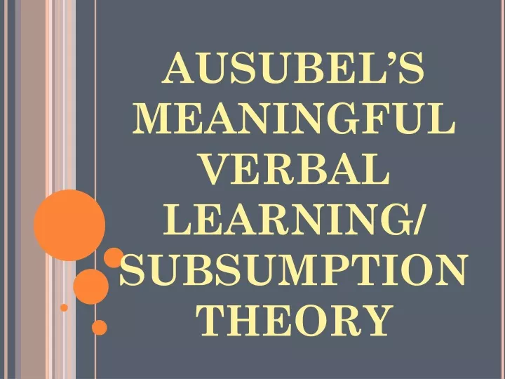 Ausubel discount meaningful learning