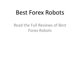 Best Forex Robots