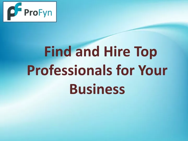 find and hire top professionals for your business