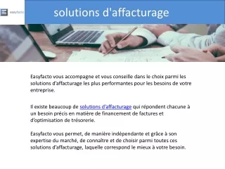 solutions d'affacturage