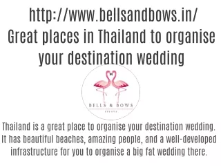 Great places in Thailand to organise your destination wedding