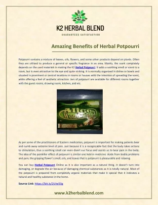 Amazing Benefits of Herbal Potpourri