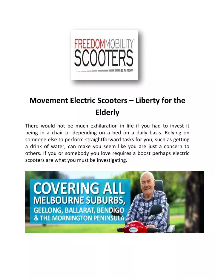 movement electric scooters liberty for the elderly