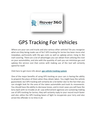 Real Time GPS Tracker - Rover360