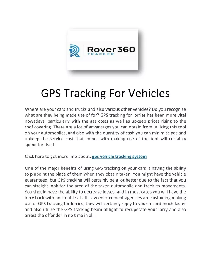 gps tracking for vehicles