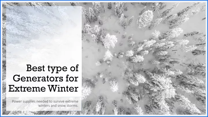 best type of generators for extreme winter