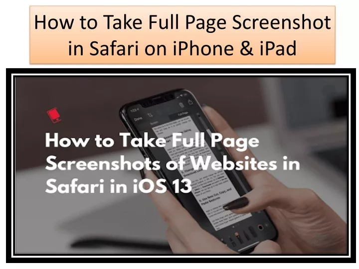how to take full page screenshot in safari on iphone ipad