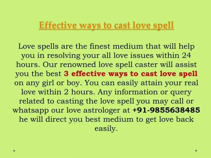 effective ways to cast love spell