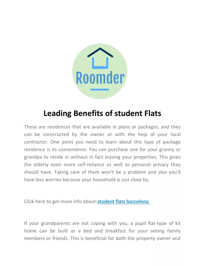 leading benefits of student flats
