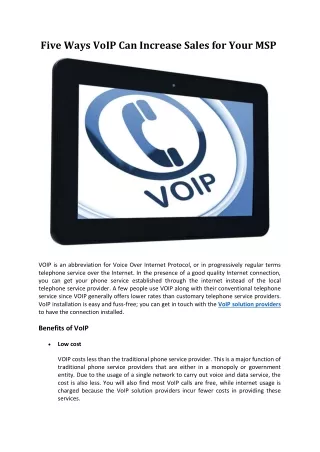 Five Ways VoIP Can Increase Sales for Your MSP