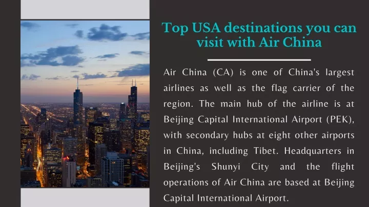 top usa destinations you can visit with air china