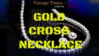 A Very Beautiful Gold Cross Necklace  For Sale - VintageTimes