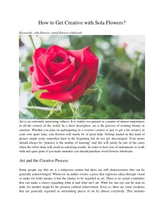 how to get creative with sola flowers