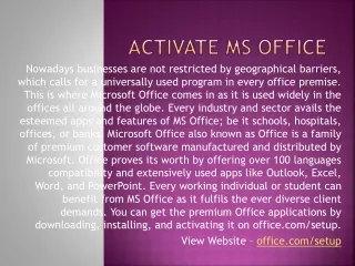 office.com/setup - Activate Ms office Setup