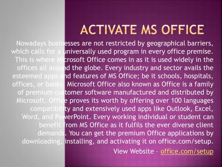 activate ms office