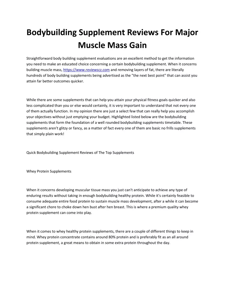 bodybuilding supplement reviews for major muscle