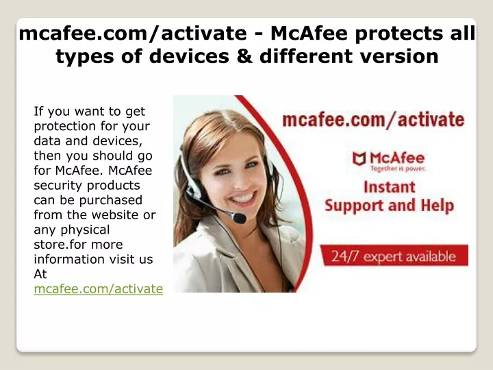 mcafee com activate mcafee protects all types