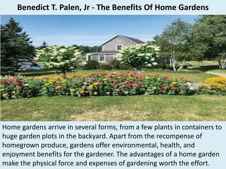 benedict t palen jr the benefits of home gardens