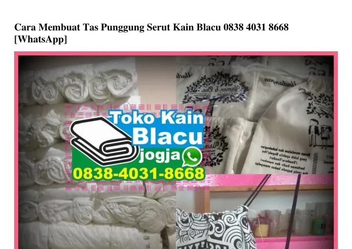 cara membuat tas punggung serut kain blacu 0838