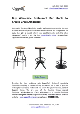 Buy Wholesale Restaurant Bar Stools to Create Great Ambiance