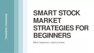 Stock Market Strategies For Beginners | Traders Paradise