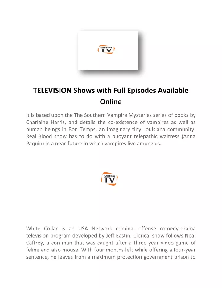 television shows with full episodes available