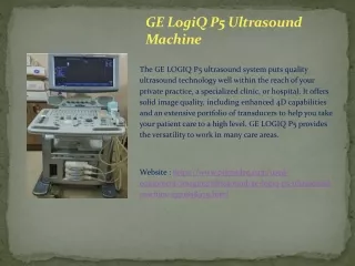 GE LogiQ  Ultrasound Machine