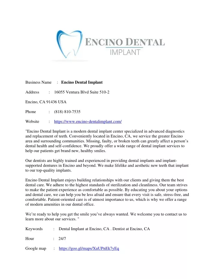business name encino dental implant