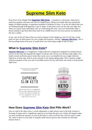 Supreme Slim Keto