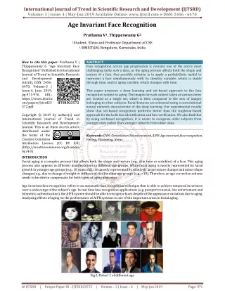 Age invariant face recognition