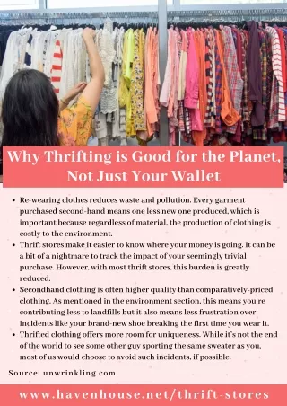 Why Thrifting is Good for the Planet, Not Just Your Wallet