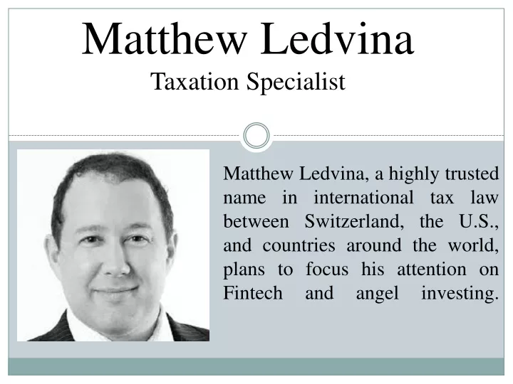 matthew ledvina taxation specialist
