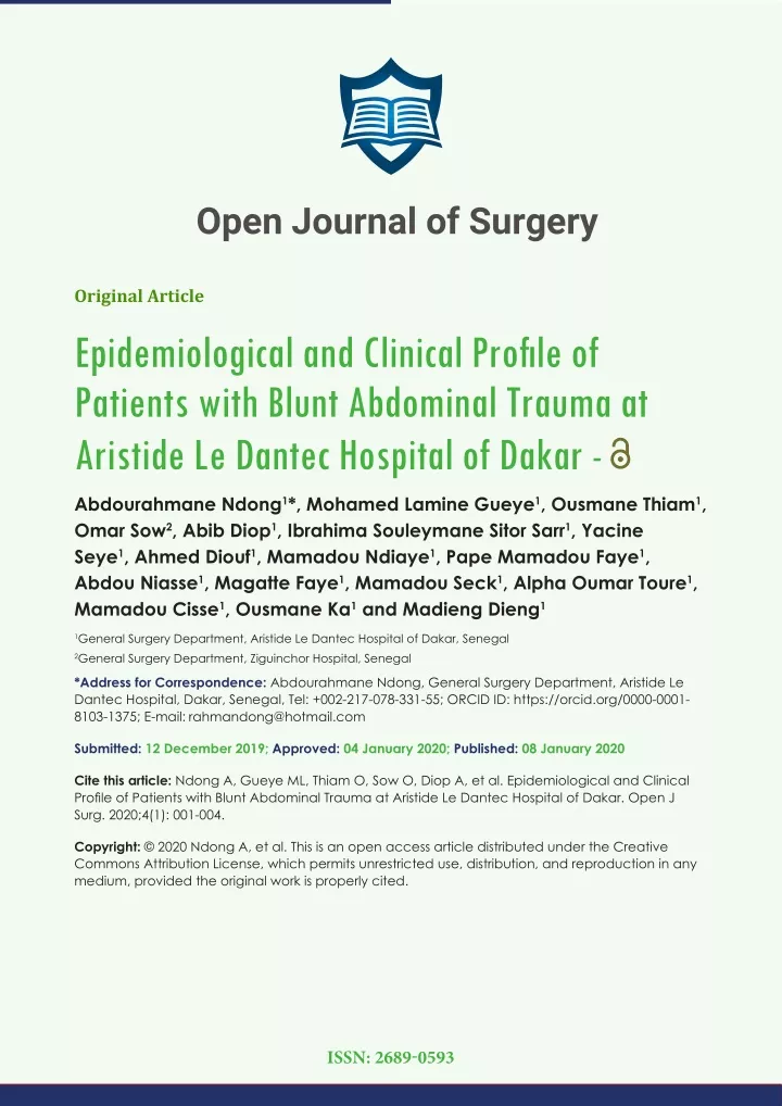open journal of surgery