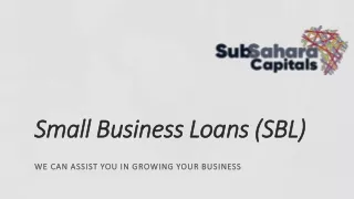 Small business lone- SubSahara Capitals