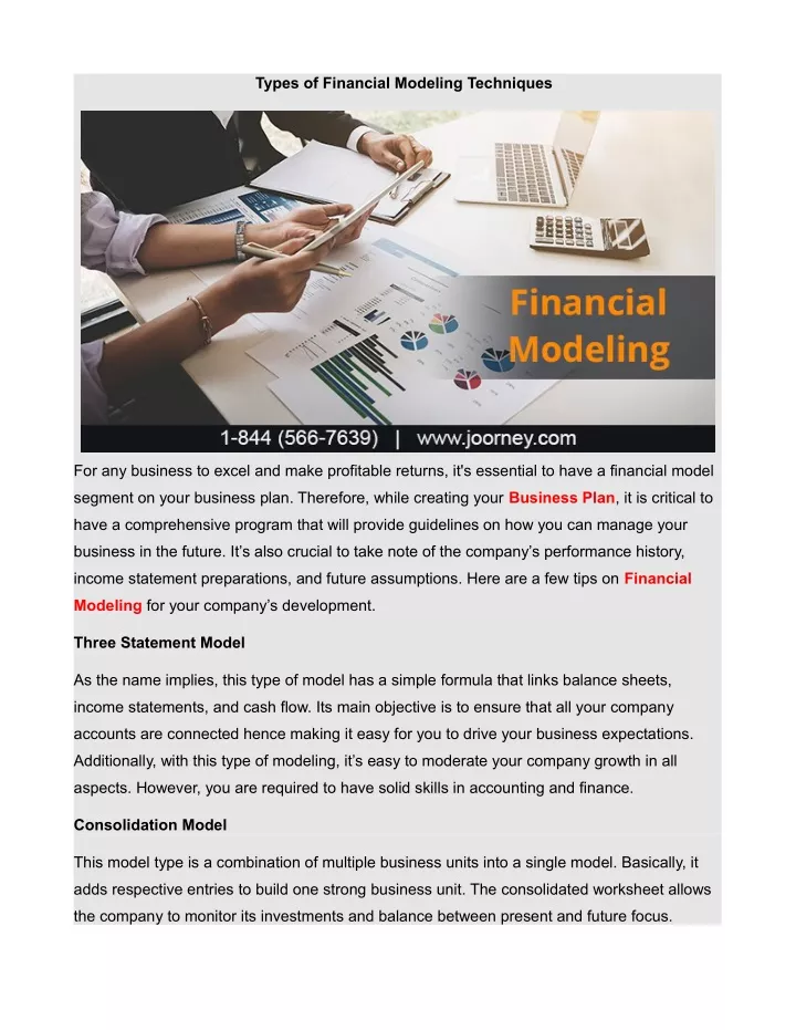 types of financial modeling techniques