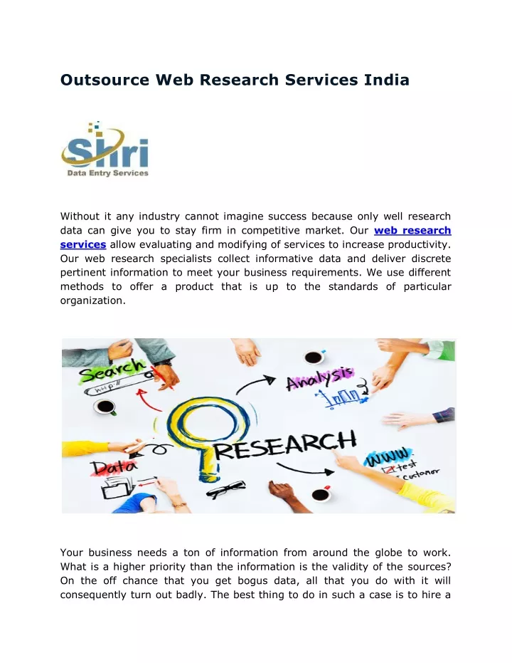 outsource web research services india
