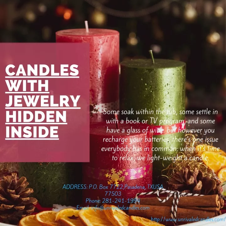candles with jewelry hidden inside