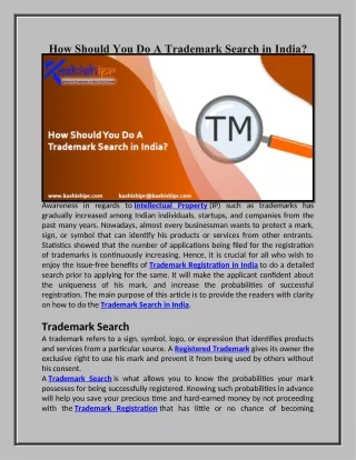 How Should You Do A Trademark Search in India?