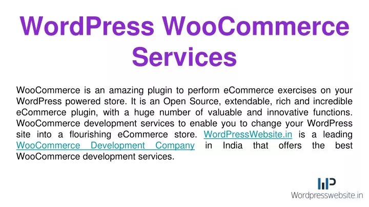 wordpress woocommerce services