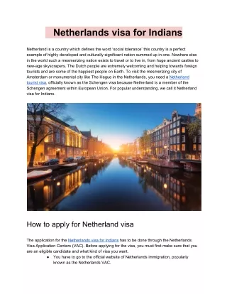 Netherlands visa