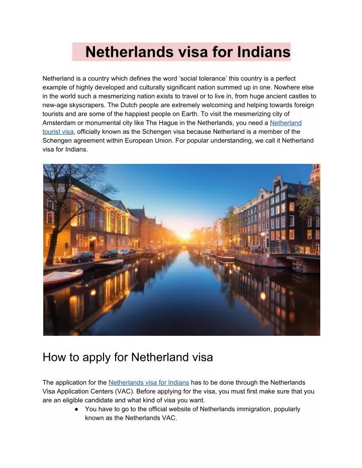 netherlands visa for indians