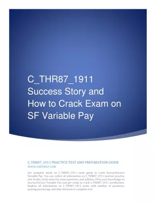 C_THR87_1911 Success Story and How to Crack Exam on SF Variable Pay