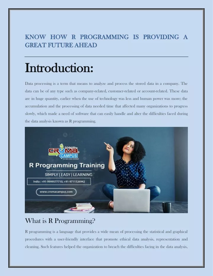 know how r programming is providing a know