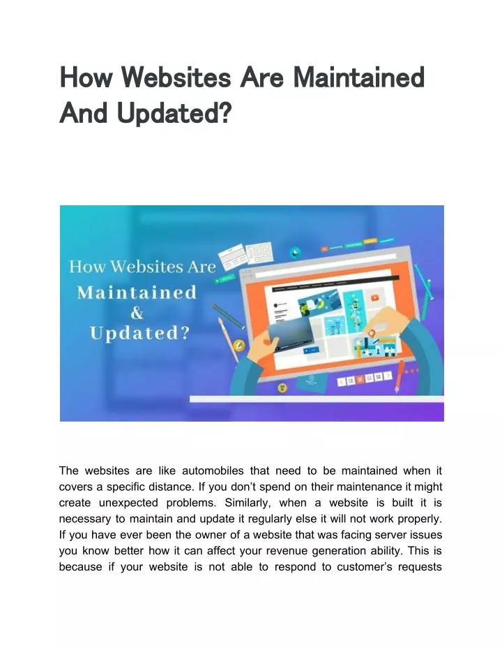 how websites are maintained and updated