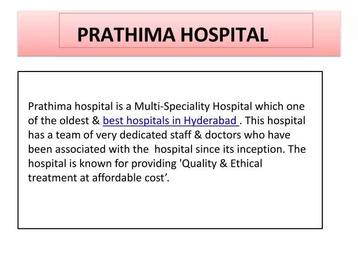 prathima hospital