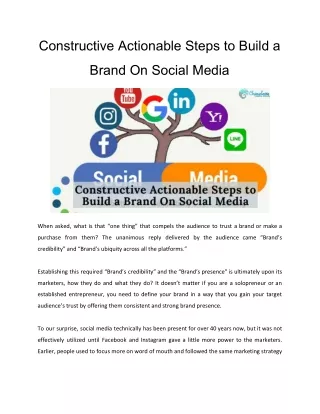 Constructive Actionable Steps to Build a Brand On Social Media