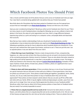 which facebook photos you should print