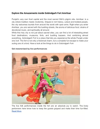 Explore the Amazements inside Gobindgarh Fort Amritsar